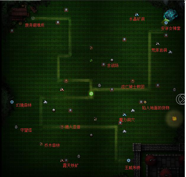 地下城堡2图2荒野地图任务点坐标介绍