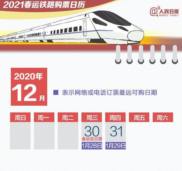 2021春运购票日历，2021春运购票全攻略多图