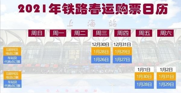 2021年春运火车票什么时候可以预定？2021年春运火车票预售时间表多图
