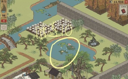 江南百景图睡莲位置在哪？