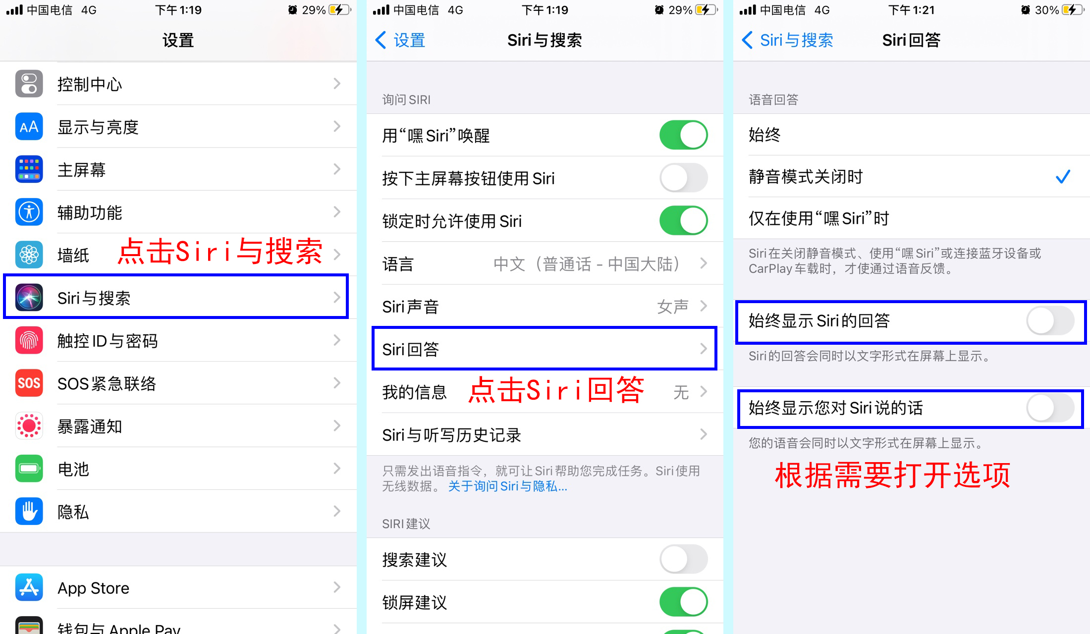 叫siri的时候怎么出现文字屏